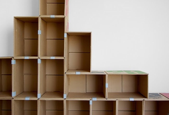 cardboard shelves
