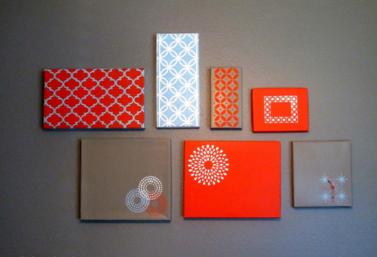 use boxes to create wall decor