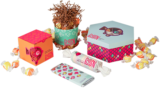 candy apple boxes with window