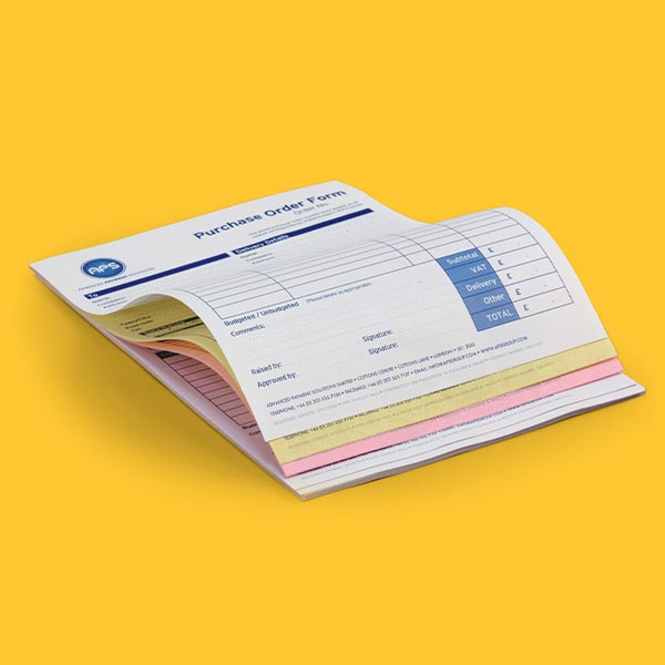 custom printed carbonless form