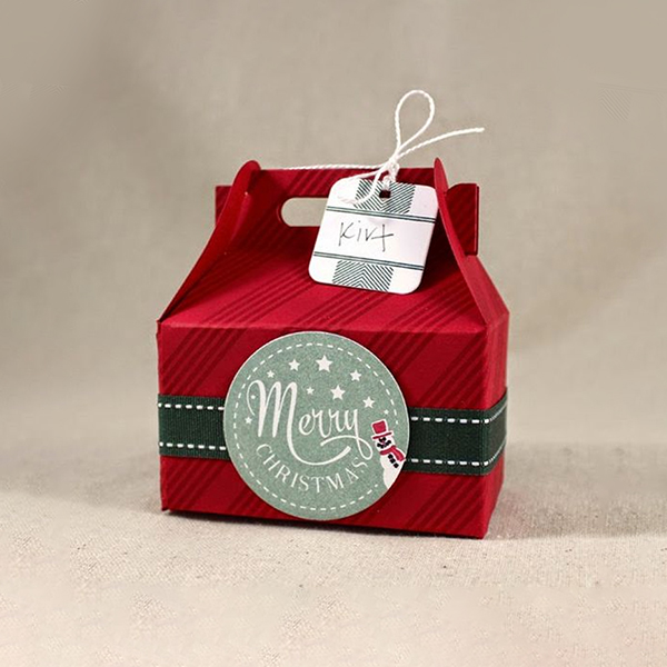 custom printed red gable boxes