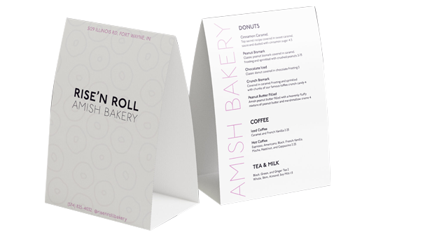 custom table tents