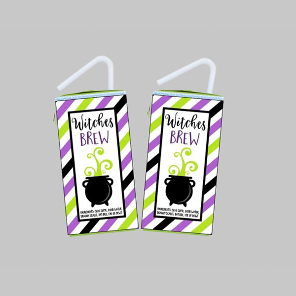 halloween decorated juice boxes