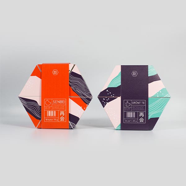 printed food hexagon boxes