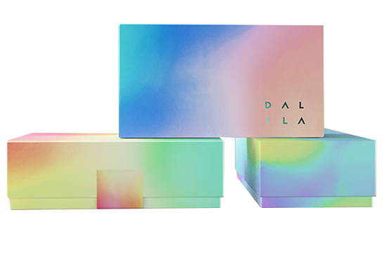 rigid box with holographic style