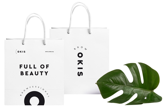 white paper bags with handle